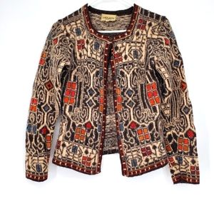 Intiwara 100% alpaca print button up sweater